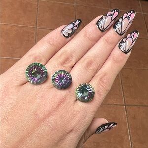 3 Large Dark Mystic Gemstones - Unidentified Loose Gemstone